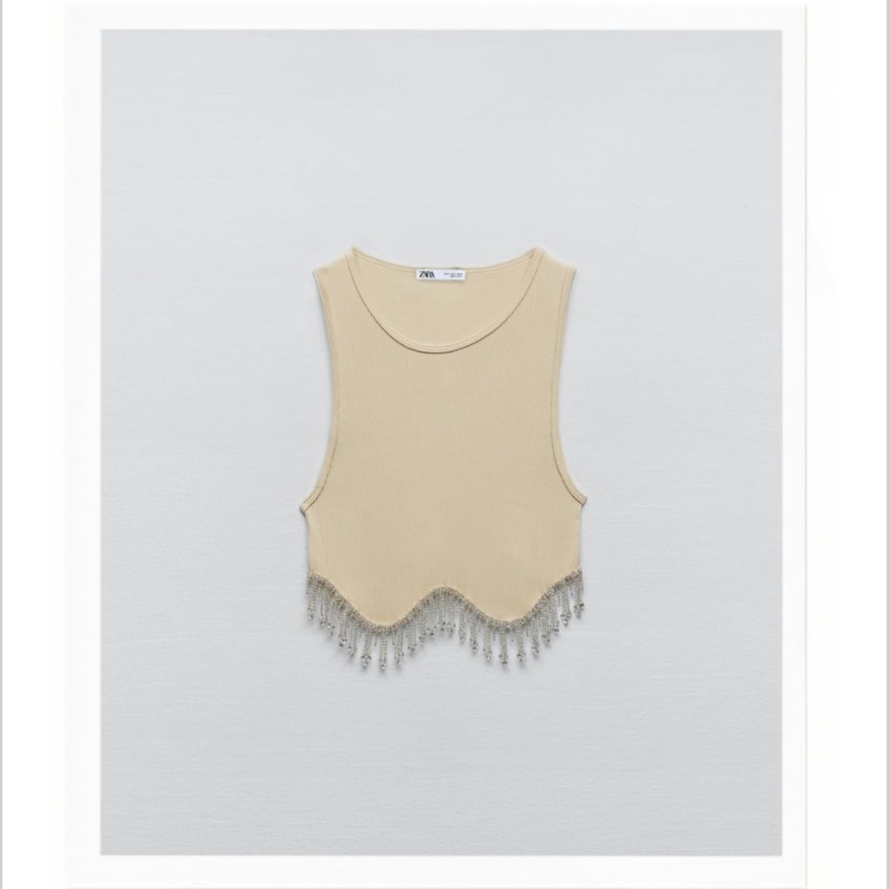 Seamless Rhinestone Top Zara